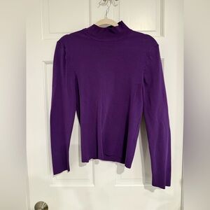Vintage Alex Marie Purple Mock Neck Long Sleeve Top | Size M